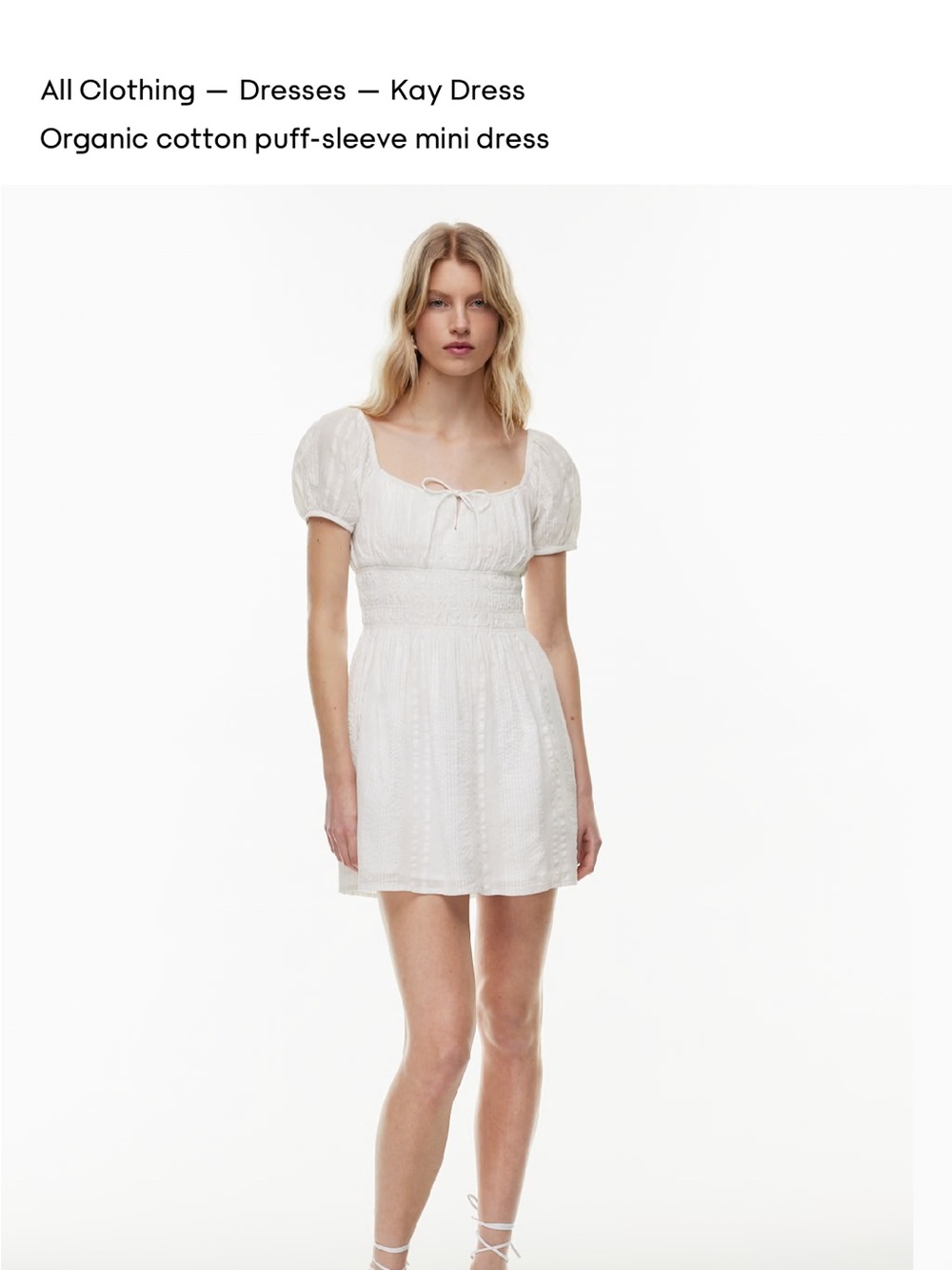 Sunday Best Ivory Puff-Sleeve Mini Dress - Picture 1 of 5